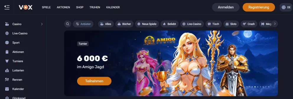 Vox Casino – Bis zu 3.000 € Bonus und 600 Freispiele für neue Spieler in Deutschland